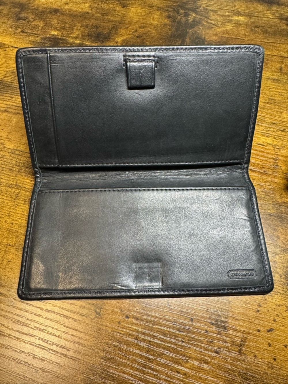 Coach Signature Wallet & Checkbook Holder Set Black/Gray Canvas Leather Trim - Picture 11 of 12